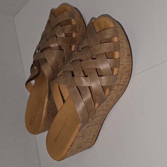 Chocolat Blu Peep Toe Yemaya Slide Platform Cork Wedge Womens Size 10 - Picture 3 of 16